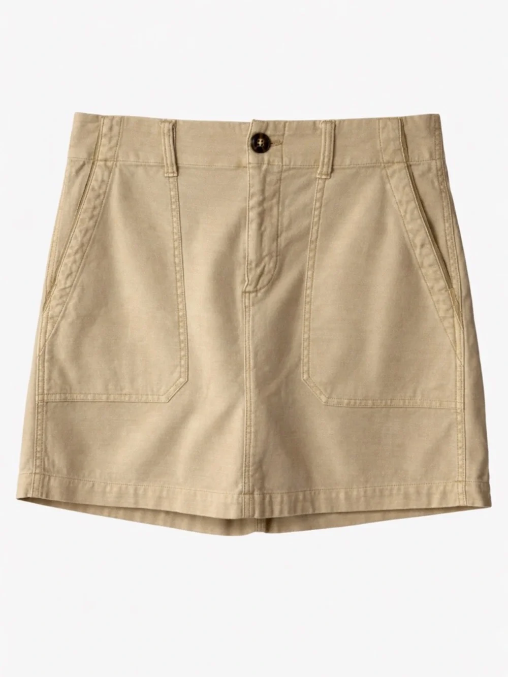 Faherty Utility Mini Skirt‎ Tan Stretch Cotton Coastal Casual Womens 8